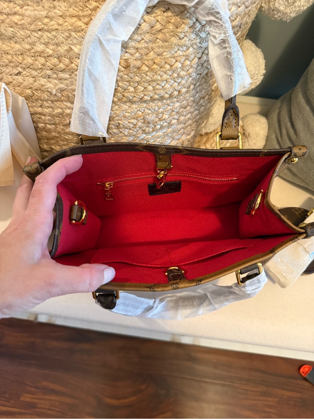 L V Two-Toned Brown Monogram Canvas Mini Satchel with Tan Accents - Picture 12 of 12